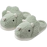 Avilego Unisex Dinosaur Plush House Slippers - Soft Indoor & Outdoor Fuzzy Winter Slippers