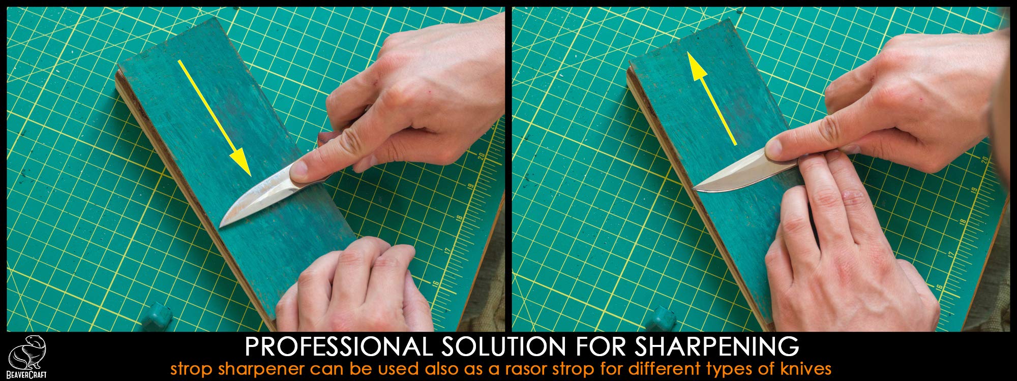 BeaverCraft Stropping Leather Strop for Sharpening Knife LS2P1