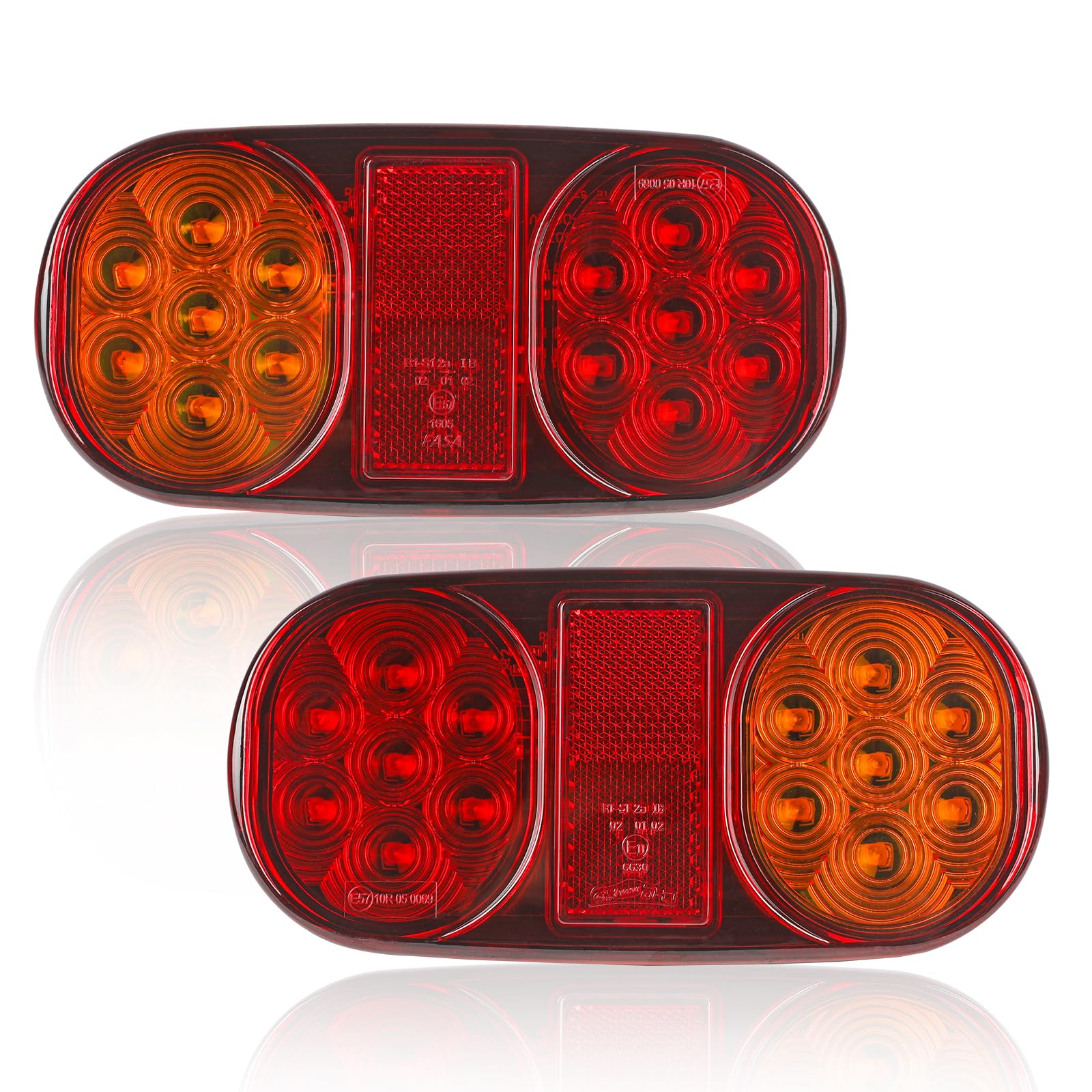 AOHEWEI 2Pcs LED Trailer Tail Lights Truck Rear Lights Brake Lamp 12V Indicator Stop Lighting Waterproof for Truck Lorry Caravan Van or Tractor