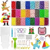 KACAGA Non-Iron Fuse Beads Over 6,000 Beads 5mm No Repeated Colors Arts Crafts Bead Includes Accessories Set Refill Creative DIY Kit Toys for Kids