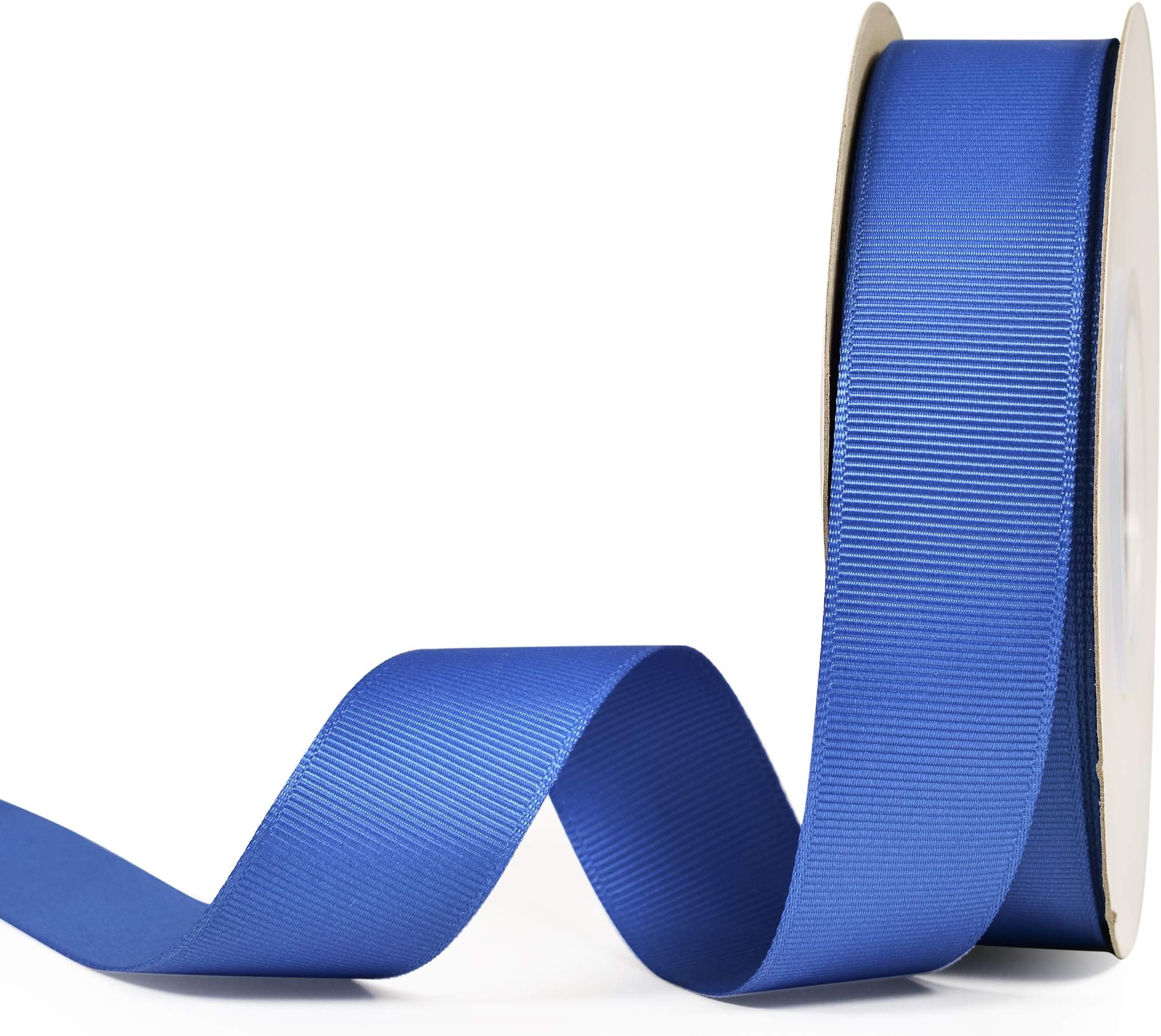 - YAMA Solid Grosgrain Ribbon Roll - 1 Inch 25 Yards for Gift Wrapping Ribbons, Royal Blue