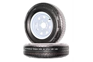 eCustomrim 2-Pack Radial Trailer Tire On Rim ST175/80R13 13 in. Load Range C 5 Lug White Spoke Wheel - 6 Year Warranty w/Free Roadside