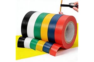 Color Vinyl Electrical Tape 6-Pack, Waterproof Heat-Resistant Insulating Tape for Home, Wire Marking, Automotive Use, Multico