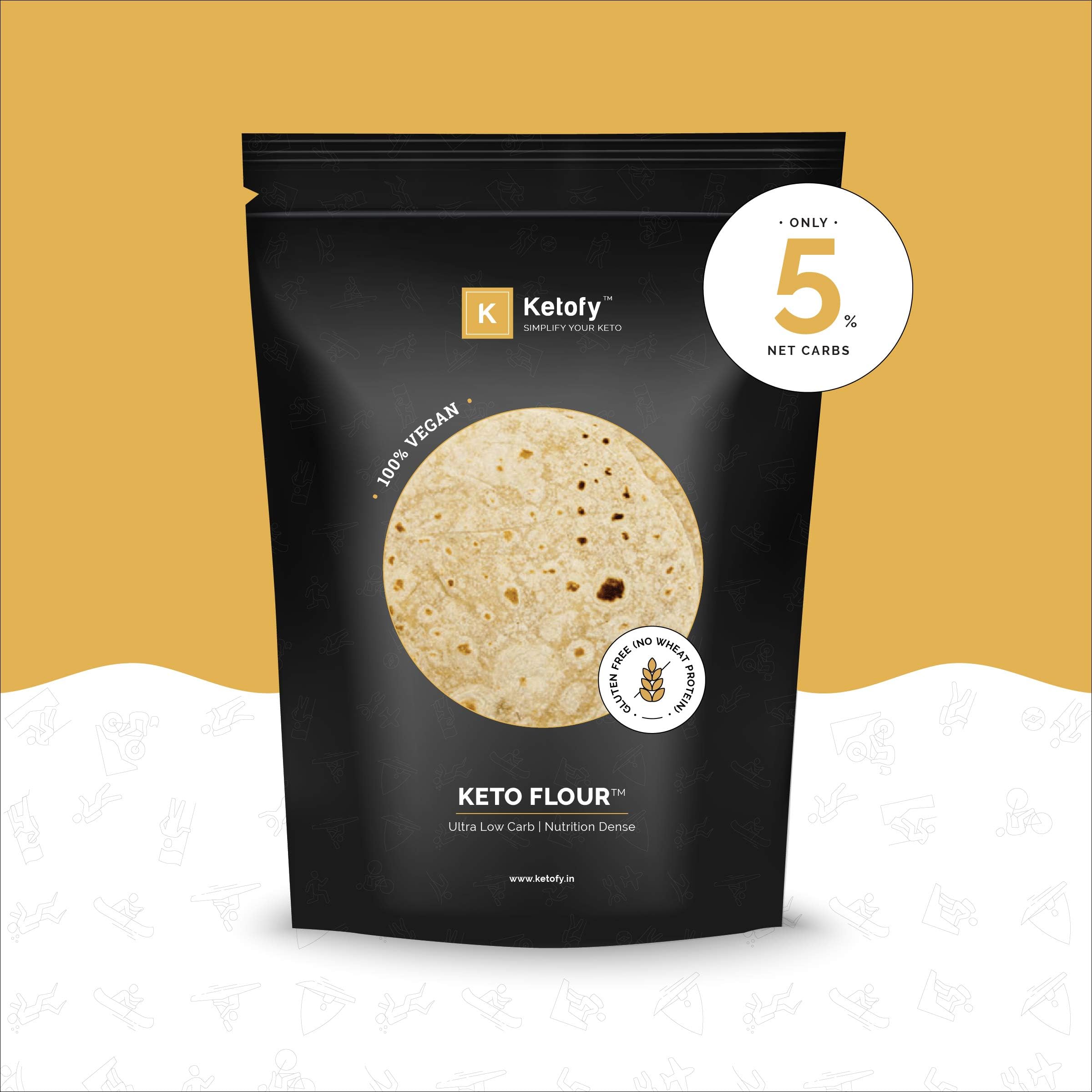 Ketofy - Keto Flour (750g) | Healthiest Low Carb Flour | 1g Net Carb Per Roti | Gluten Free | Ultra Low Glycemic