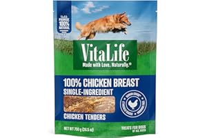 VitaLife All Natural Dog Treats - Chicken Tenders 750g, Dark Green
