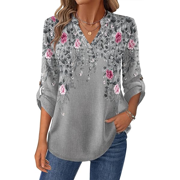 Amazon.com: Women Flower Embroidery Vintage Elegant Chiffon Blouse