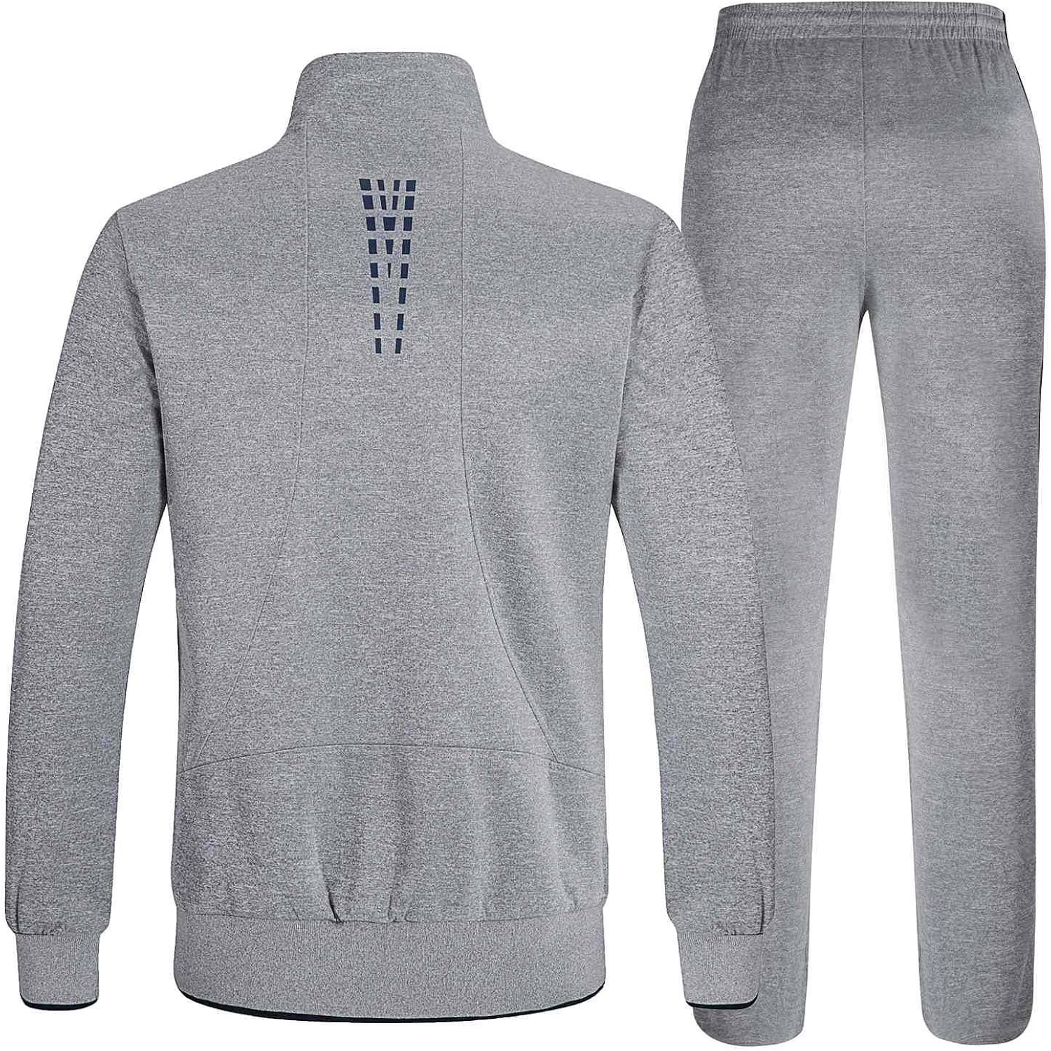 TBMPOY Men's Tracksuit Athletic Sports Casual Full Zip Sweatsuit: Clothing