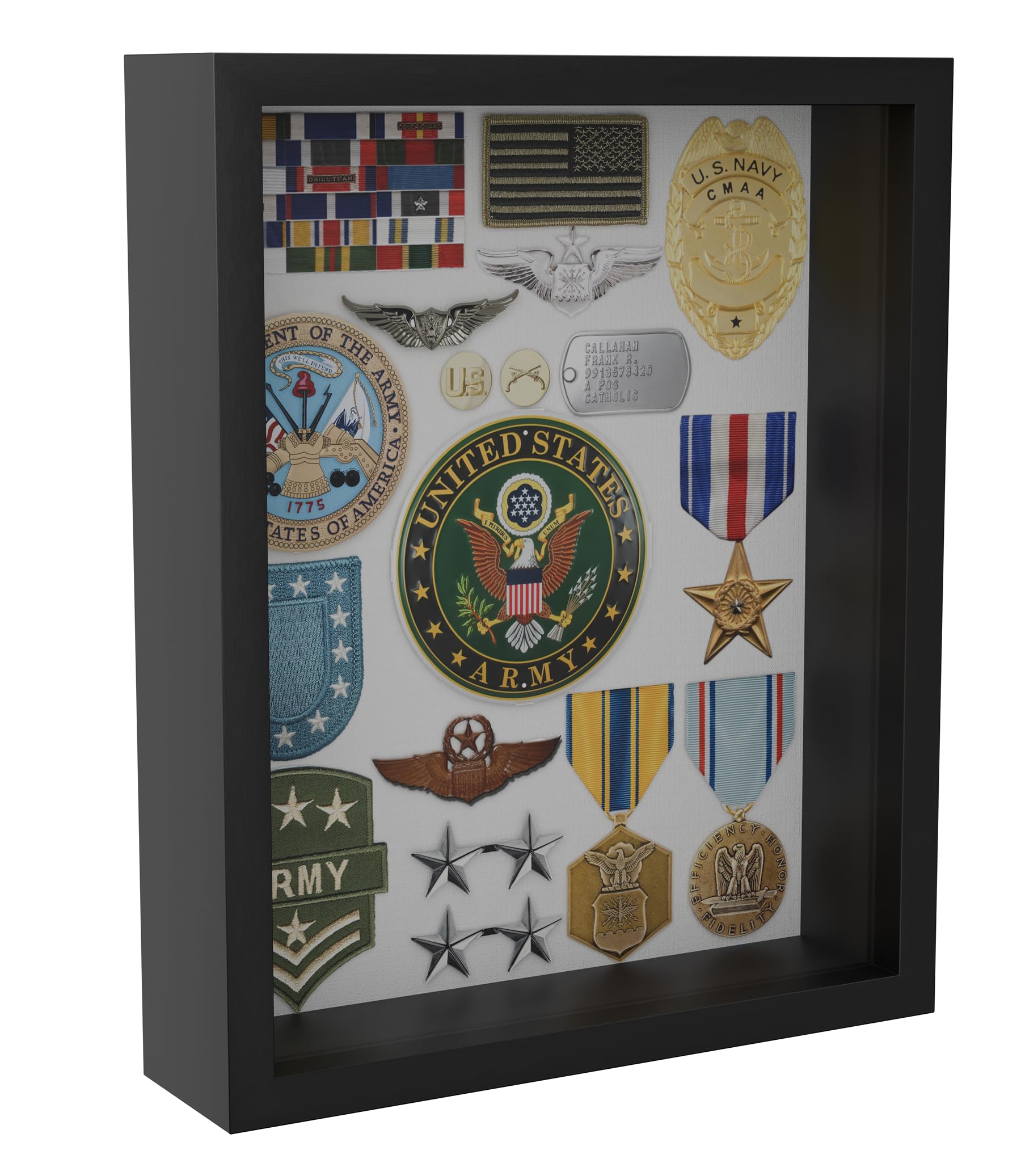 Photo 1 of Frame Amo 14x17 Black Shadow Box Frame, Display Case with Tempered Glass Front, 2.5 inch Thick, For Display Items or Posters, For Wall or Table