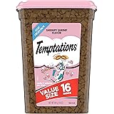 TEMPTATIONS Classic Crunchy and Soft Cat Treats Shrimpy Shrimp Flavor, 16 oz. Tub