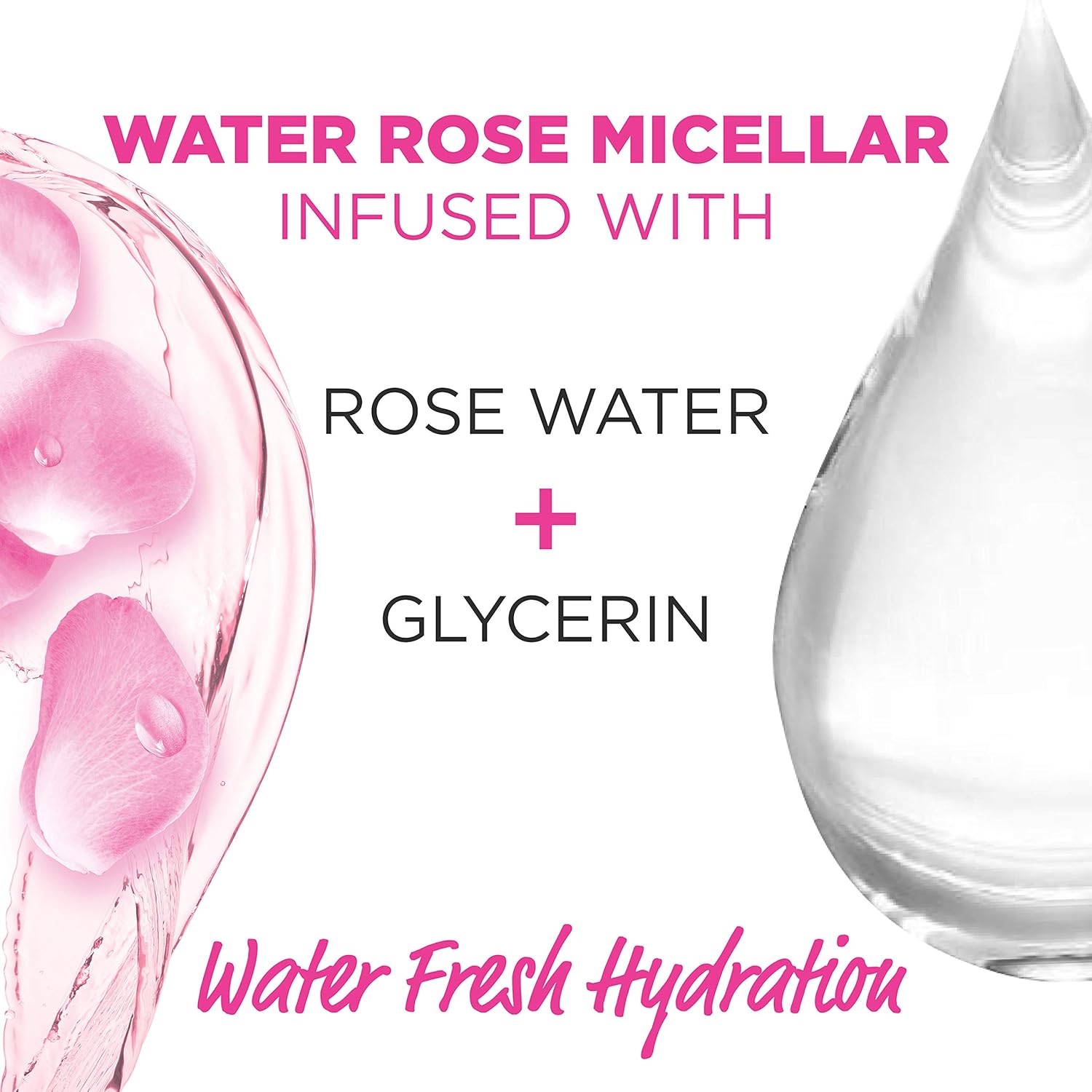 Garnier SkinActive Micellar Cleansing Water with Rose Water and Glycerin, All-in-1 Hydrating, For Normal to Dry Skin, 13.5 Fl Oz: Beauty