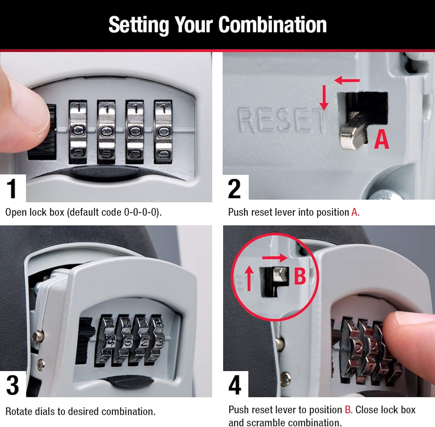 Master Lock 5400D Set Your Own Combination Portable Lock Box, 5 Key Capacity, Black - - 
