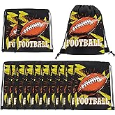 AEYURUID 12 Pcs Football Drawstring Gift Bag Football Snack Bags Goodie Backpack Sports Party Supplies for Storage Candy Snacks Treat Backpack Goodie Bag for Sports Theme Birthday Parties(9.8x11.8In)