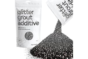 Hemway Glitter Grout Additive add Sparkle to Mosaic Tiles, Bathrooms, Wet Rooms, Kitchens, Tiled Based Rooms and Cement Based Grouts 100g / 3.5oz - Black