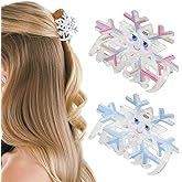 2 PACK Snowflake Hair Claw Clips, Cute Snowflake Acetate Hair Barrette Accessories for Women Girls