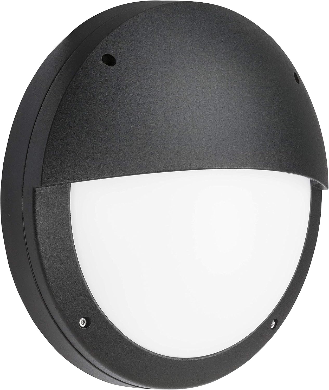 Knightsbridge Anti-Vandal Bulkhead, Die Cast Aluminium, Black Eyelid