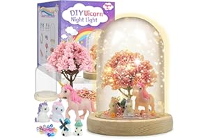 TeiRAY Make Your Own Unicorn Night Light - Unicorn Craft Kit for Kids, Arts and Crafts Nightlight Project Novelty for Girl Age 5 6 7 8 9 Year Old Unicorns Gifts for Girls