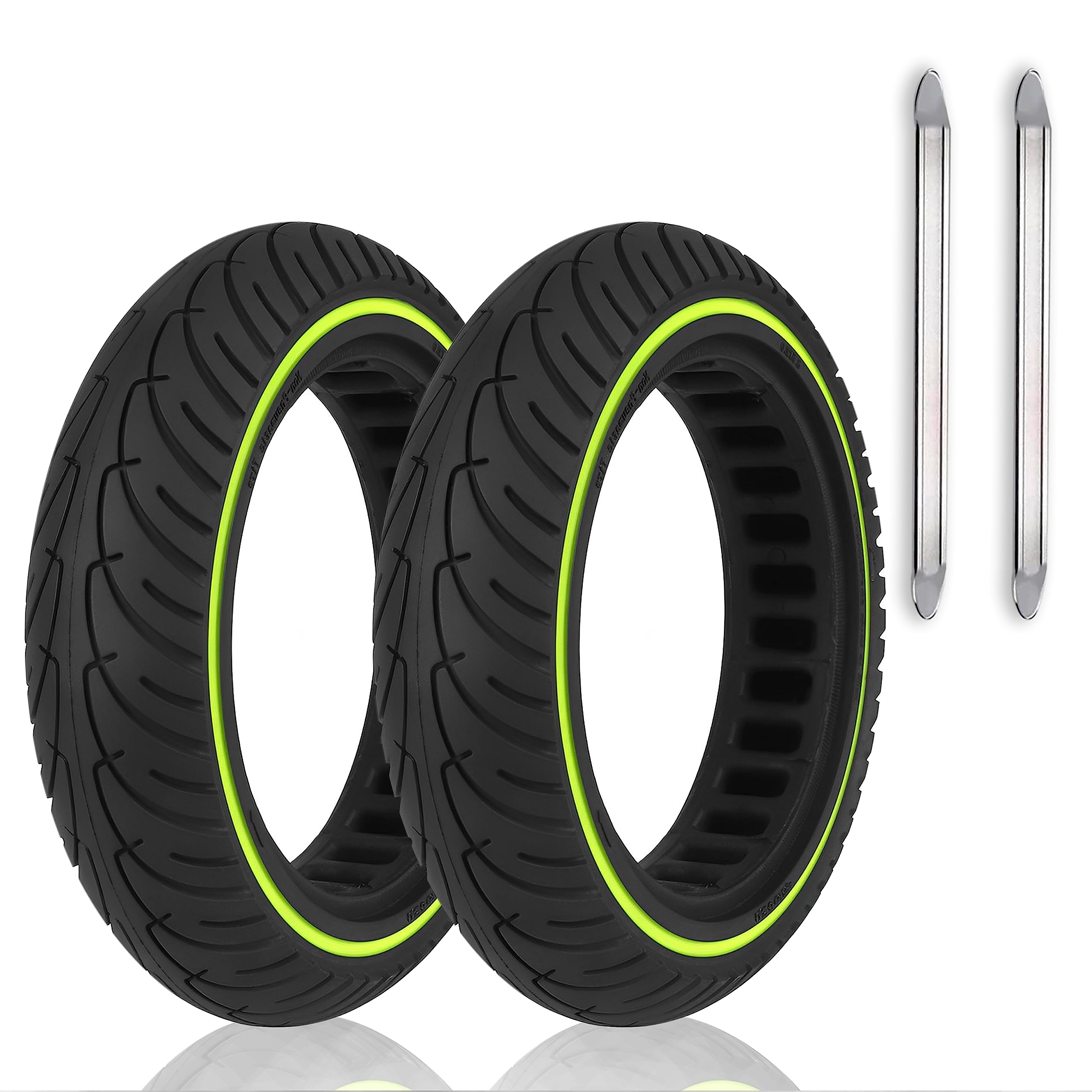 ANSENI Solid Wheels for Electric Scooter 8.5 Inches, Glow in the Dark Tires, Anti-Puncture Wheel Compatible with Xiaomi Scooter M365, Xiaomi 1S, Pro2, Cecotec A Series (Fluorescent 2u)