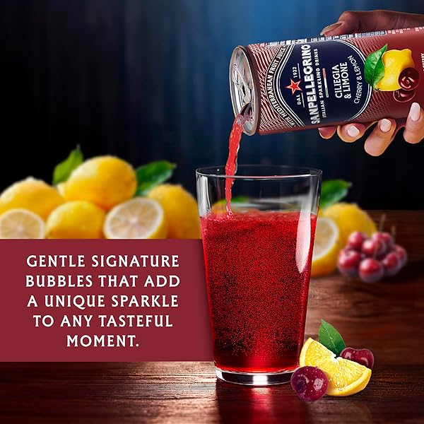 SANPELLEGRINO ITALIAN SPARKLING DRINK CILIEGIA AND LIMONE, SPARKLING CHERRY AND LEMON BEVERAGE, 24 PACK