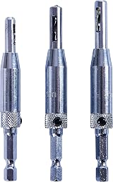 Amtech 3 Piece Hinge Drill Bit Set HSS Hex Shank 7/64" 9/64" 11/64" view 3