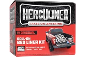 Herculiner Original DIY Truck Bed Liner Kit – Textured Polyurethane Coating, Black, 1 Gallon with Brush & Rollers – Durable S