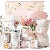 Birthday Gifts for Women Self Care Package, Get Well Soon Gift Baskets for Women Spa Gifts Set, Unique Thinking of You Inspirational Sympathy Valentines Day Gift Baskets for Her Wife Mom Friend Sister