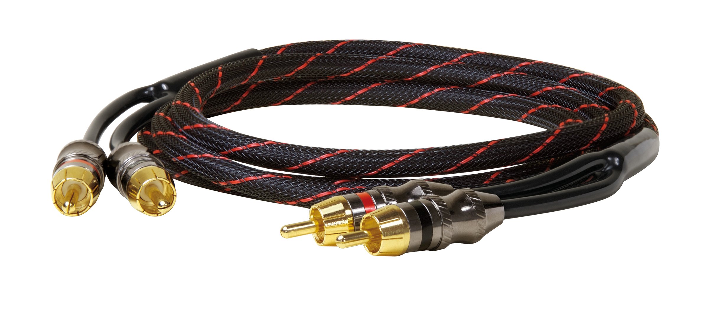 Dynavox Perfect Sound Stereo RCA Cable Gold-Plated Contacts Suitable for Audio Devices with RCA Connectors such as Amplifiers, CD Players, AV Receivers, Colour Black/Red, Length 1.5 m