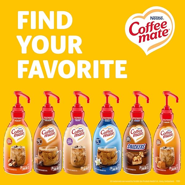 NESTLE COFFEE MATE COFFEE CREAMER, HAZELNUT, CONCENTRATED LIQUID PUMP BOTTLE, NON DAIRY, NO REFRIGERATION, 50.7 OZ