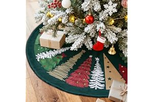 Lanpn 18" Christmas Tree Skirt, Velvet Round Christmas Tree Blanket 45 cm Underlay Rug Christmas Tree Decoration for Farmhous
