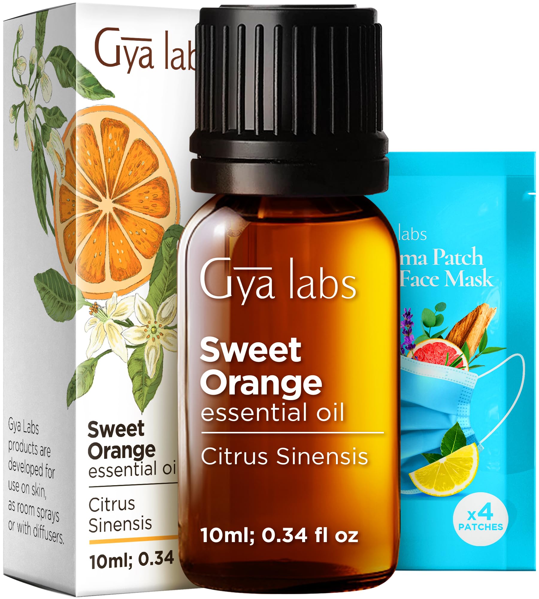 Gya Labs Orange Essential Oil for Diffuser & Skin - 10ml - 100% Pure Natural Sweet Orange Oil for Massage, Face, Cleaning & Candle Making Scent — image 1