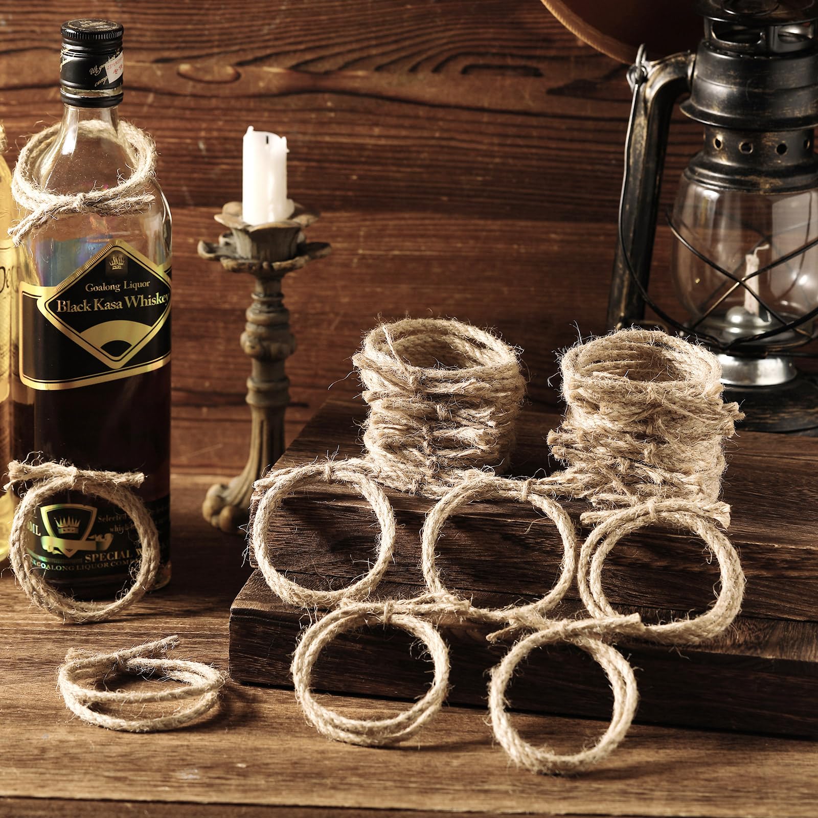 Photo 1 of Wowangce 24 Pcs Western Themed Party Decorations Twisted Hemp Rope for Table Centerpieces Horse Rodeo Fall Harvest Craft