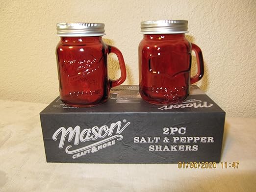 Amazon Com Red Ceramic Mason Jar Salt And Pepper Shaker Great