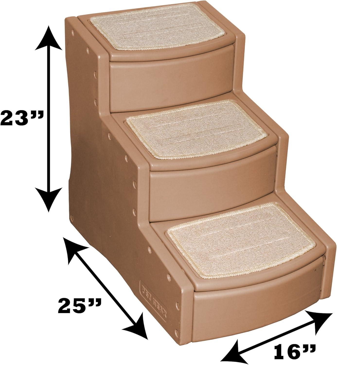 Pet Gear Easy Step III Pet Stairs, 3-step/for cats and dogs up to 150-pounds, Tan : Dog Steps For Suv : Pet Supplies