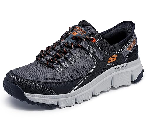 Skechers Men's Summits at Hands Free Slip-in Sneaker, Gray/Orange, 9