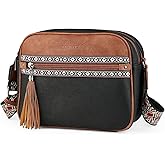 FADEON Crossbody Bags for Women Designer Vegan Leather Crossbody Purse Multi-pocket Medium Shoulder Bag with Card Slots