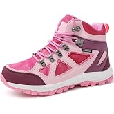 R CORD Kids Hiking Boots Waterproof Non-Slip for Outdoor Lace-Up Closure Girls Hiking Boots Durable TPR Traction Outsole Kids Hiking Shoes