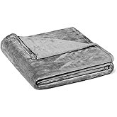 Amazon Basics Throw Blanket, Ultra-Soft Flannel Fleece Blanket, Lightweight Cozy for Couch Sofa Bedroom, Fade-Resistant Fabric, 50 x 60 Inches, Gray