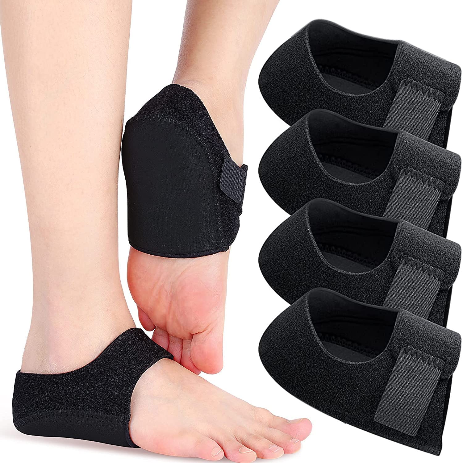 Adipn 2 Pairs Black Gel Heel Pads