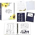 OUTSHINE Sunflower Recipe Binder Set | Recipe Binder 8.5x11 3 Ring with 20 Recipe Sheets and 10 Protector Sleeves | Make Your Own Recipe Book Binder Kit | Blank Recipe Book Organizer