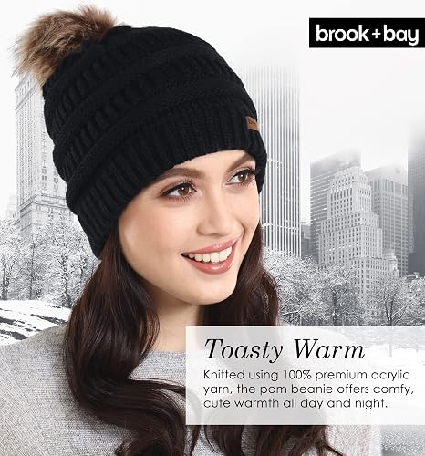 Premillow Chunky Cable Knit Beanie Hat For Women - Soft, Warm Winter Hat, One Size Fits Most