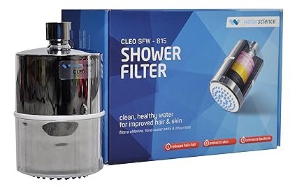 WaterScience CLEO Shower Filter for Improved Hair & Skin (SFW-815, Chrome)