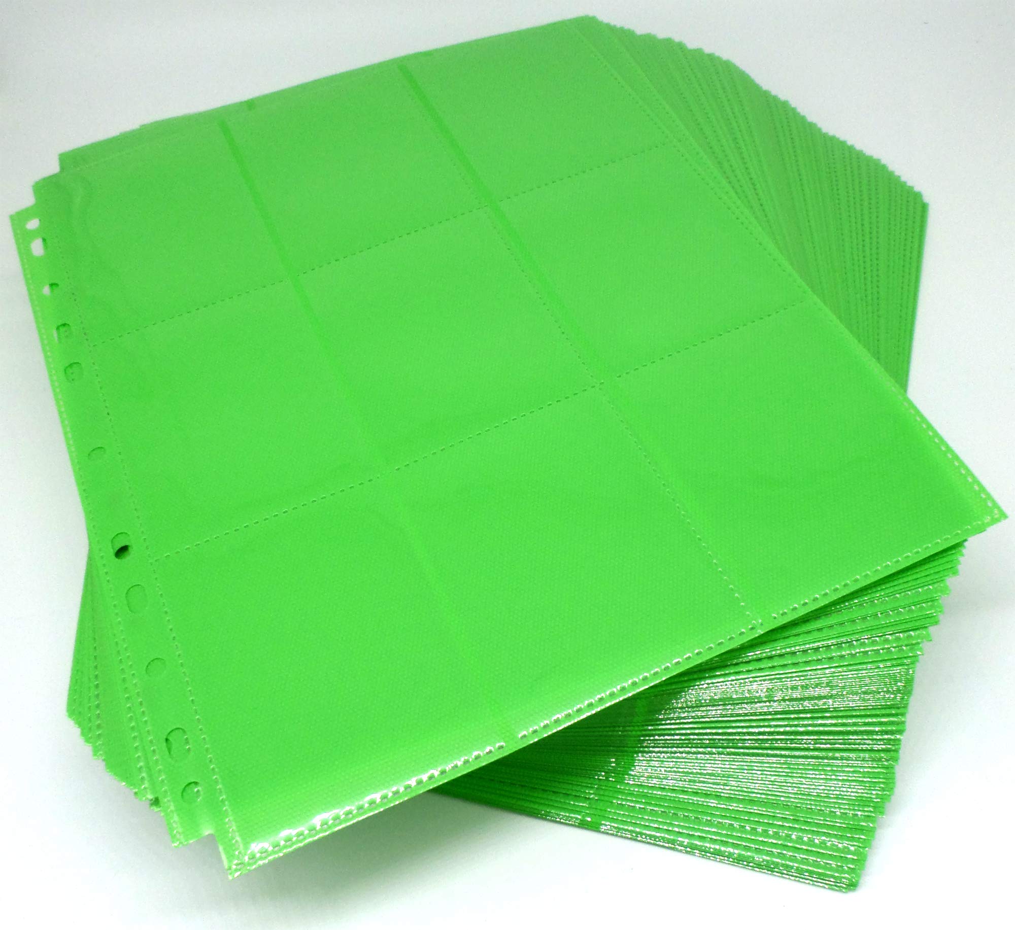 docsmagic.de 100 18-Pocket Pages Light Green - Sideloading - 11 Holes - MTG PKM YGO