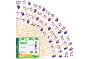 CRAFTERLIFE Trump Cocktail Picks Trump 2024 Flag Election Party Decorations Topper Toothpicks Sticks Skewers for Appetizer Charcuterie Food Sandwich Cupcake Trump Merchandise Themed Birthday Party Supplies