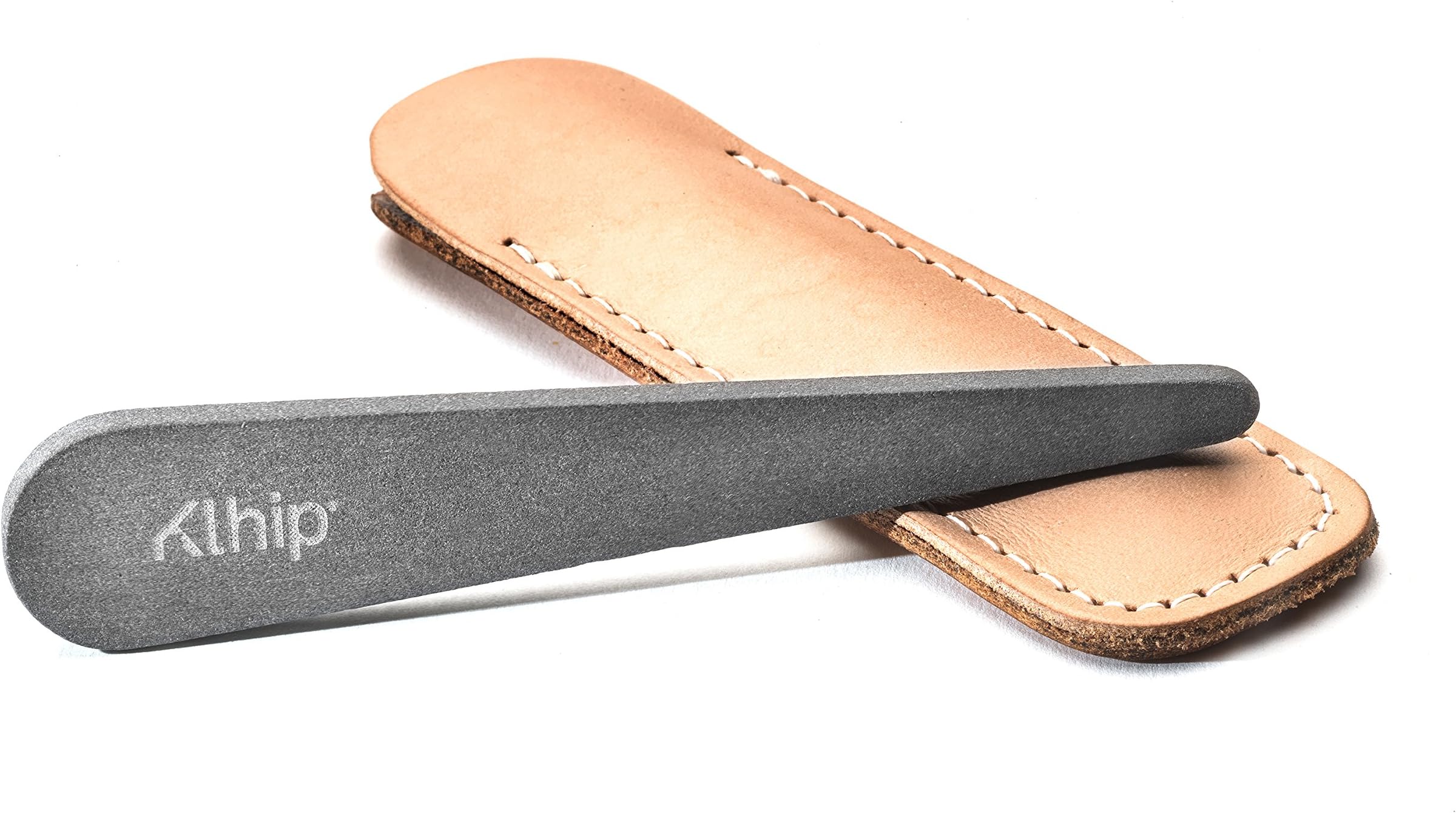 Klhip Natural Stone Nail File With Leather Case
