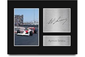 HWC Trading Ayrton Senna Formula 1 Gifts Printed Signed Autograph Picture for F1 Formula 1 Racing Fans - US Letter Size
