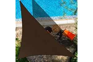 CIELO COLORIDO 16' x 16' x 22.6' Brown Right Triangle Sun Shade Sail,95% UV Blockage,Water & Air Permeable, Commercial, Custom Size Accepted
