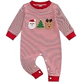 Mieeyali Girls Valentines Day Outfit Heart Love Romper Pink Striped Jumpsuit Cute Newborn Baby Girl Clothes Spring