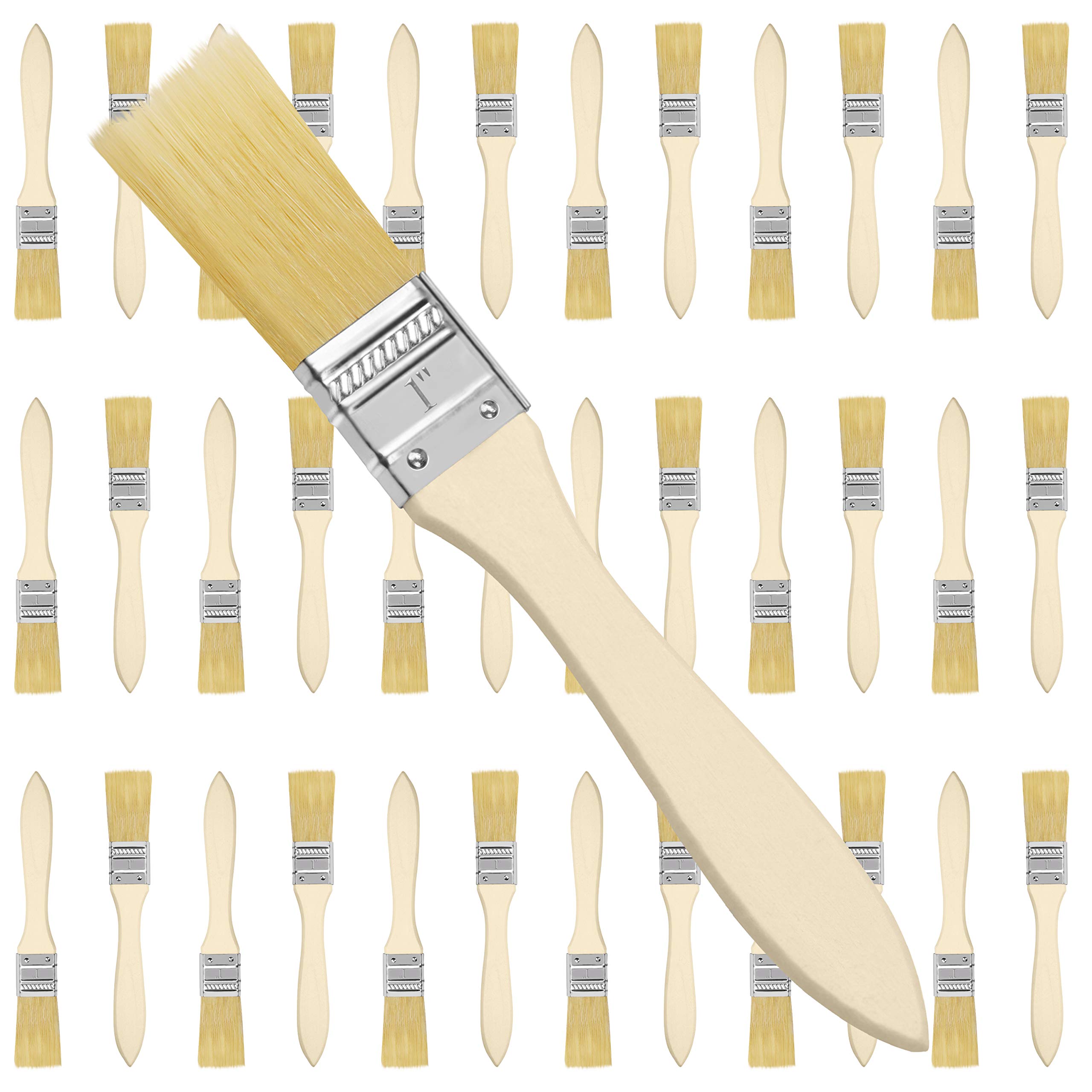 Kurtzy 1 Inch/2.54cm Chip Paint Brushes (36 Pack) - Professional Wooden Handle Paint Brush Set for Paint, Stains, Varnishes, Glues and Home DIY