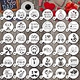 JULBEAR 36 Pieces Reusable Mother's Day Father's Day Cookie Cake Stencils Templates Mold Tools for Mother's Father's Day Birthday Wedding Party Royal Icing Cake Coffee Dessert Decoration Supplies