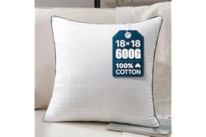 Phantoscope 18x18 Pillow Inserts, Decorative Throw Pillow Inserts with 100% Cotton Jacquard Cover, Virgin Fiber Pillow Sham Stuffer, Square Couch Cushion Pillows, Pack of 1, 18x18 Inch