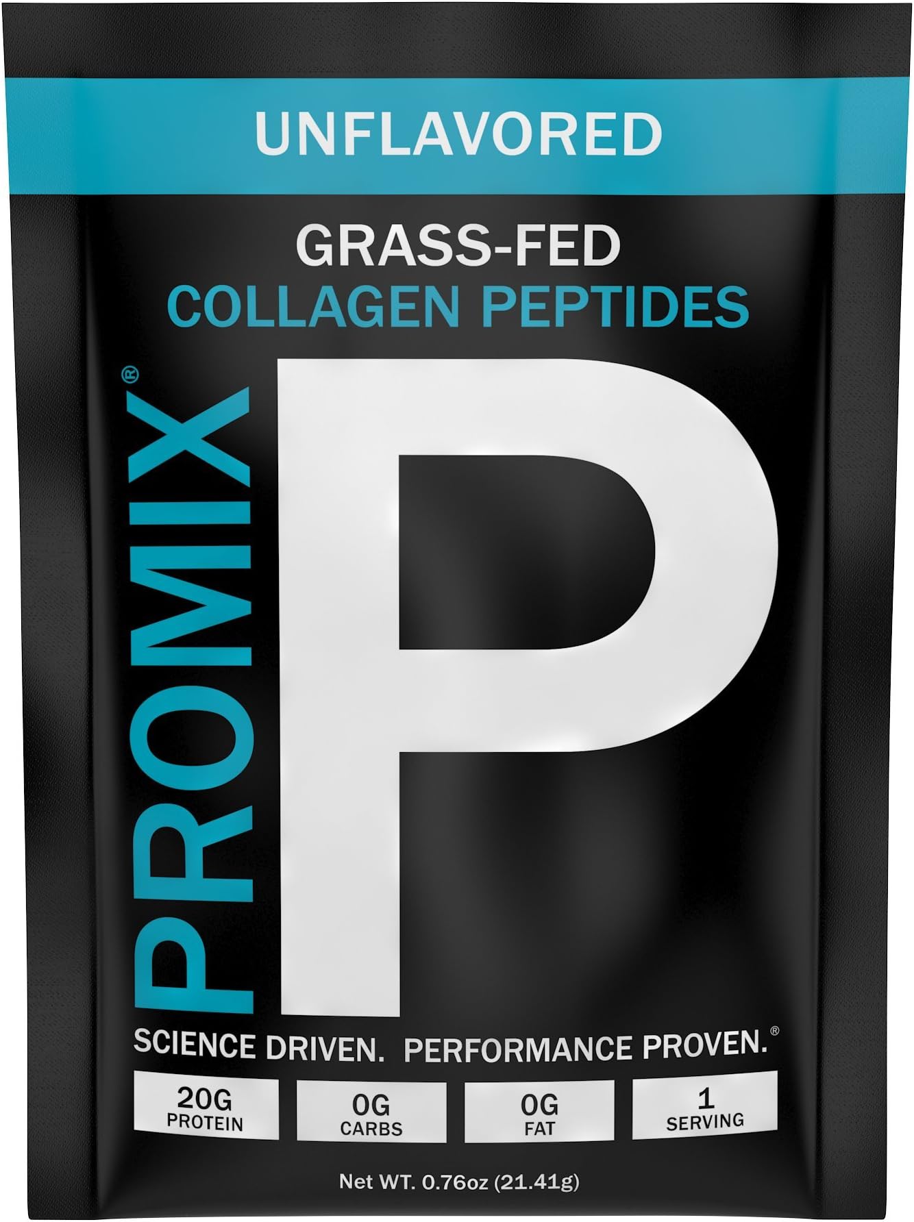 PROMIX Collagen Peptides Protein Powder, Pasture-Raised Grass Fed Hydrolysate | Unflavored, Single Serving | Keto, Non GMO, Gluten Free, Natural, Organic, Hydrolyzed | For Healthy Skin, Bones, Hair an
